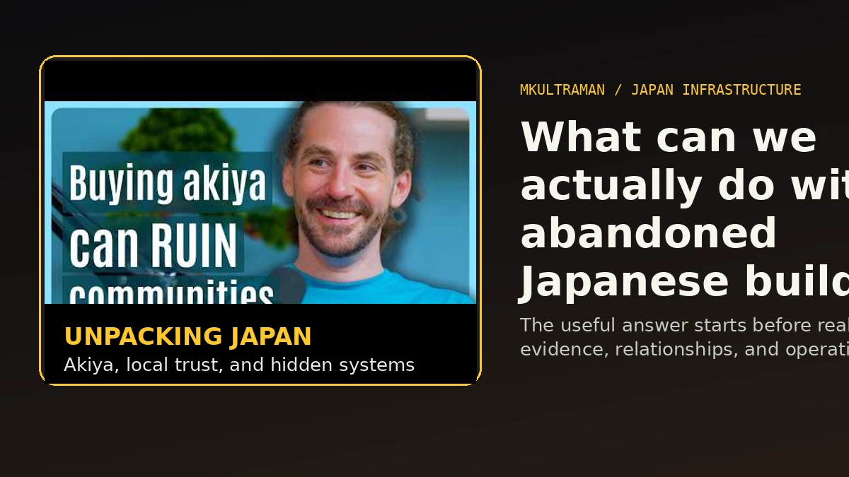 Podcast frame for Matt Ketchum discussing abandoned Japanese buildings and akiya on Unpacking Japan