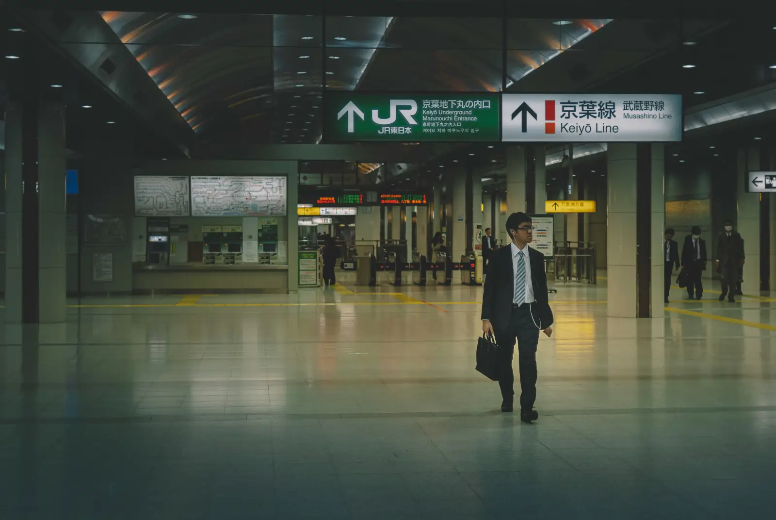 Japanese station concourse signage as a literal interface between people, places, and decisions